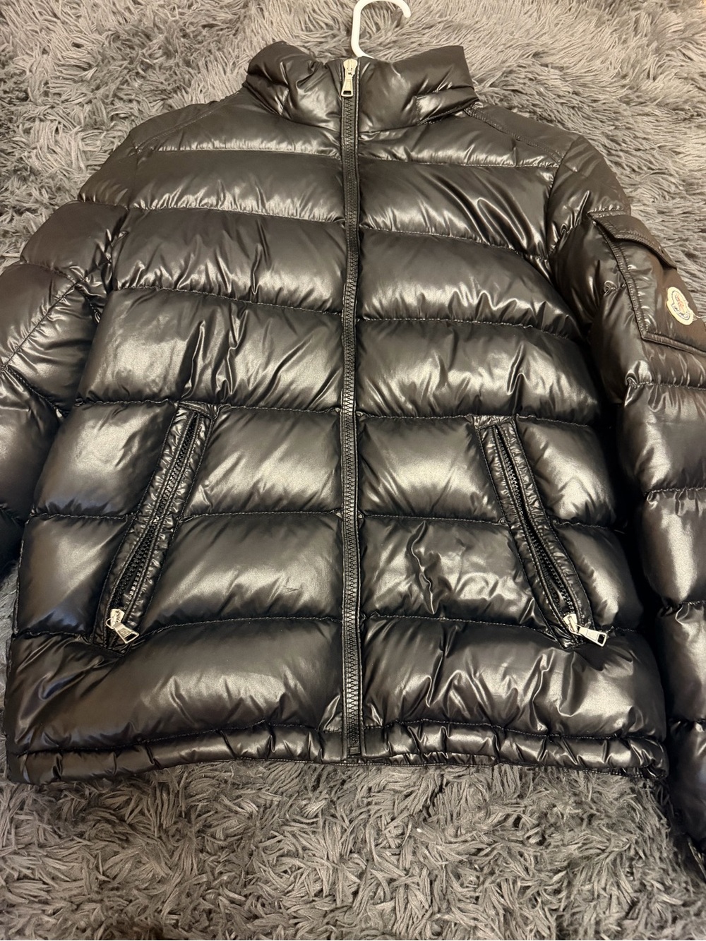 Moncler Shiny Black Quilted Puffer Jacket